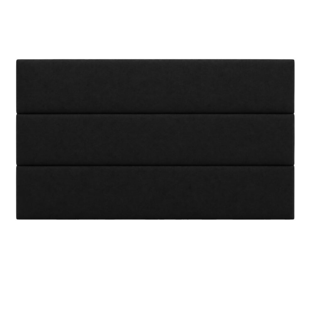 Cabecero Semidoble 120x60 Paneles Horizontales Negro Tela