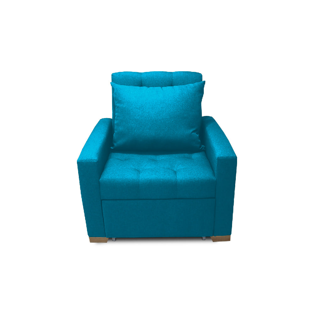 Sofá Cama Unipersonal Sabathy Tela Lino 95X90X94Cm Turqueza