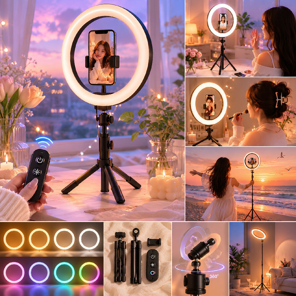 Aro De Luz Led 36 Cm Grande Profesional RGB Cálida Fría + Trípode