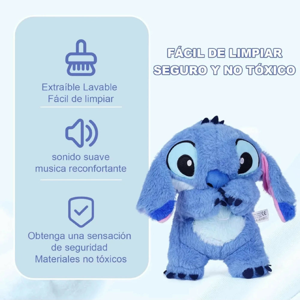 Peluche Stich Que Alivia La Ansiedad Con Sonido Y Respiración Para El Estrés