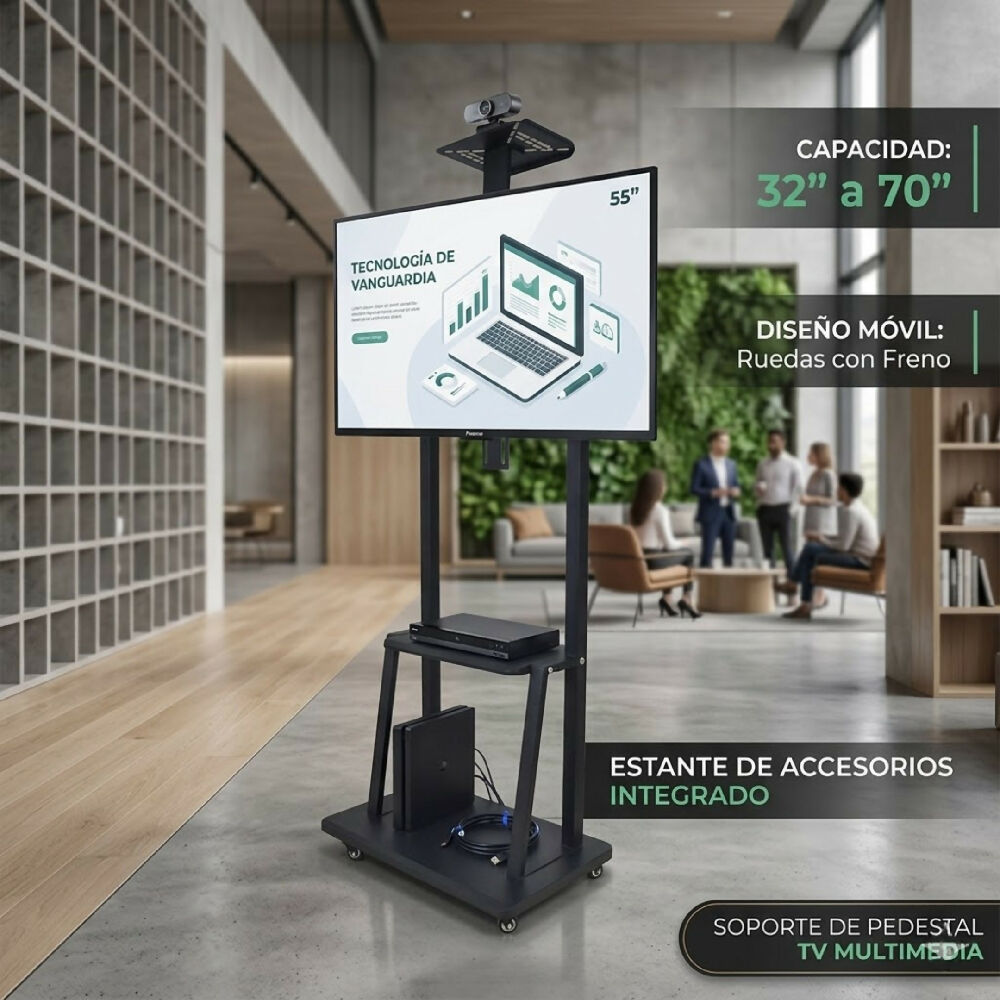 Soporte De Piso Para TV De 32 A 70 Pulgadas Con Ruedas Pedestal 1700