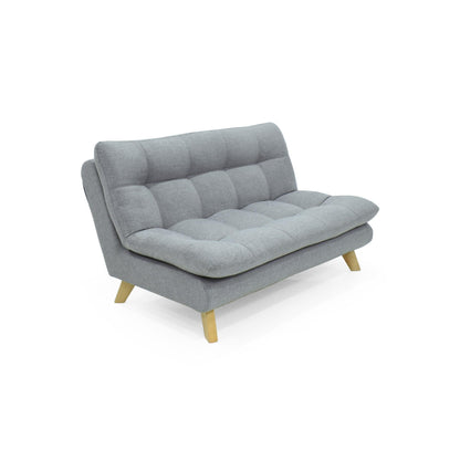 Sofa 2 Puestos Toulouse Tela Poliester Plata