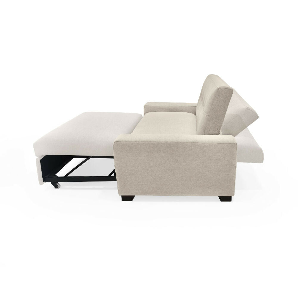 Sofa Cama 2 Puestos Hamburgo 160x87x86 Tela Beige