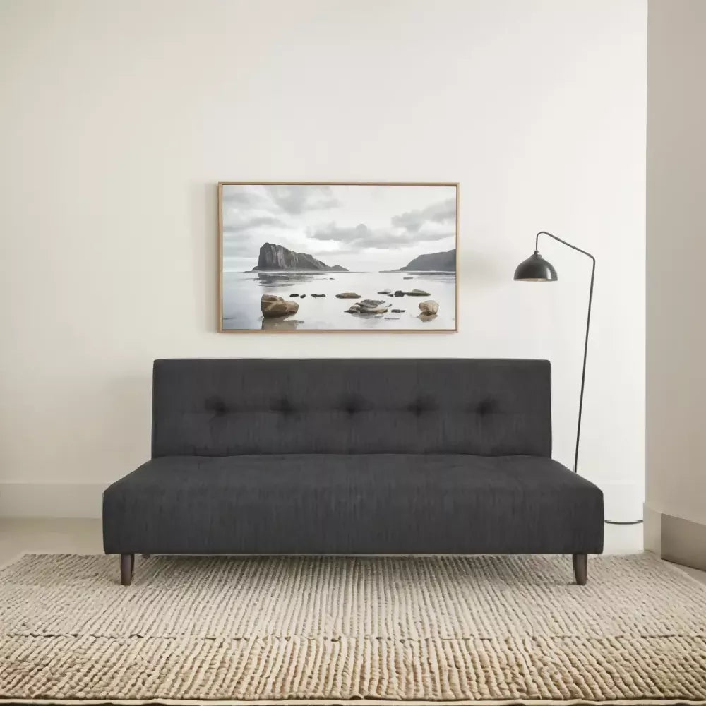 Sofá Cama Mauro Tela, Color Gris Oscuro