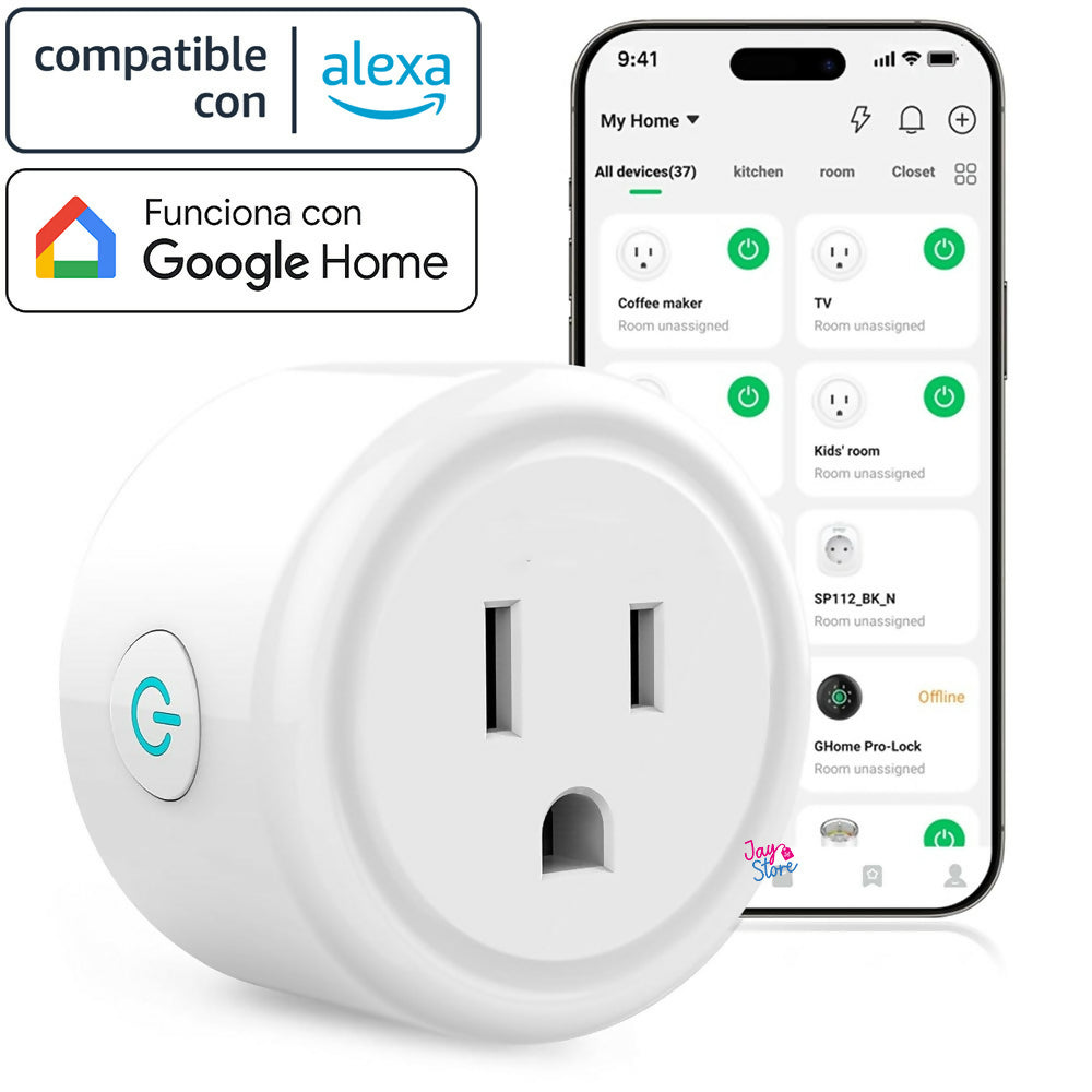 Tomacorriente Inteligente Compatible Con Alexa Google Home WiFi 2.4G