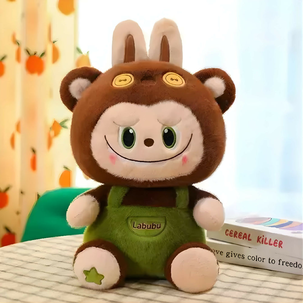 Peluche Labubu De Overol Con Manta 40Cm Suave Ideal Para Regalo