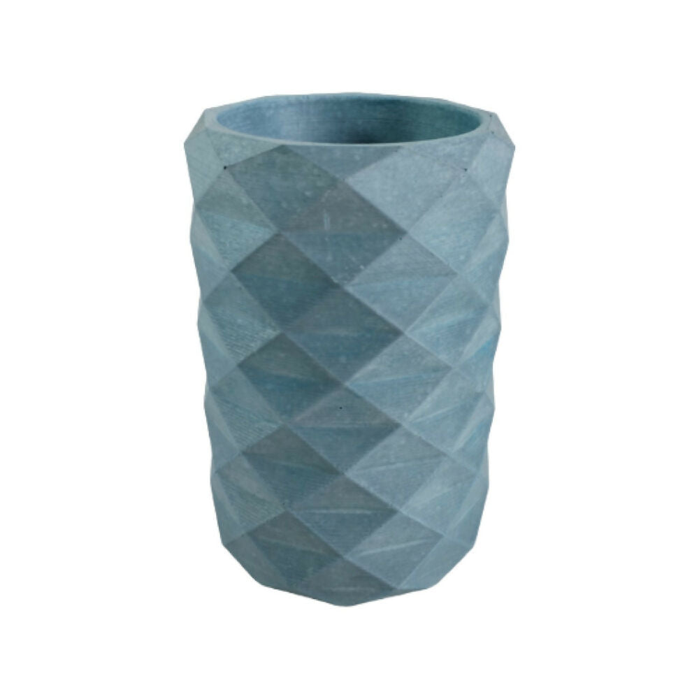 florero jarrón en cemento frida color azul petroleo de concreto tienda online de materas y decoración