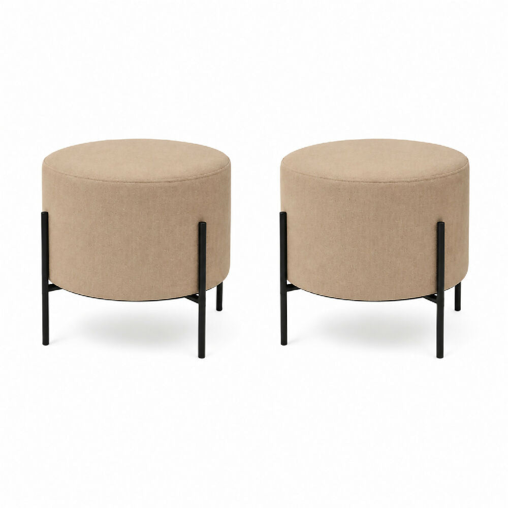 Set x 2und Puff Dubai 40x40x40cm Beigepatas Metálicas