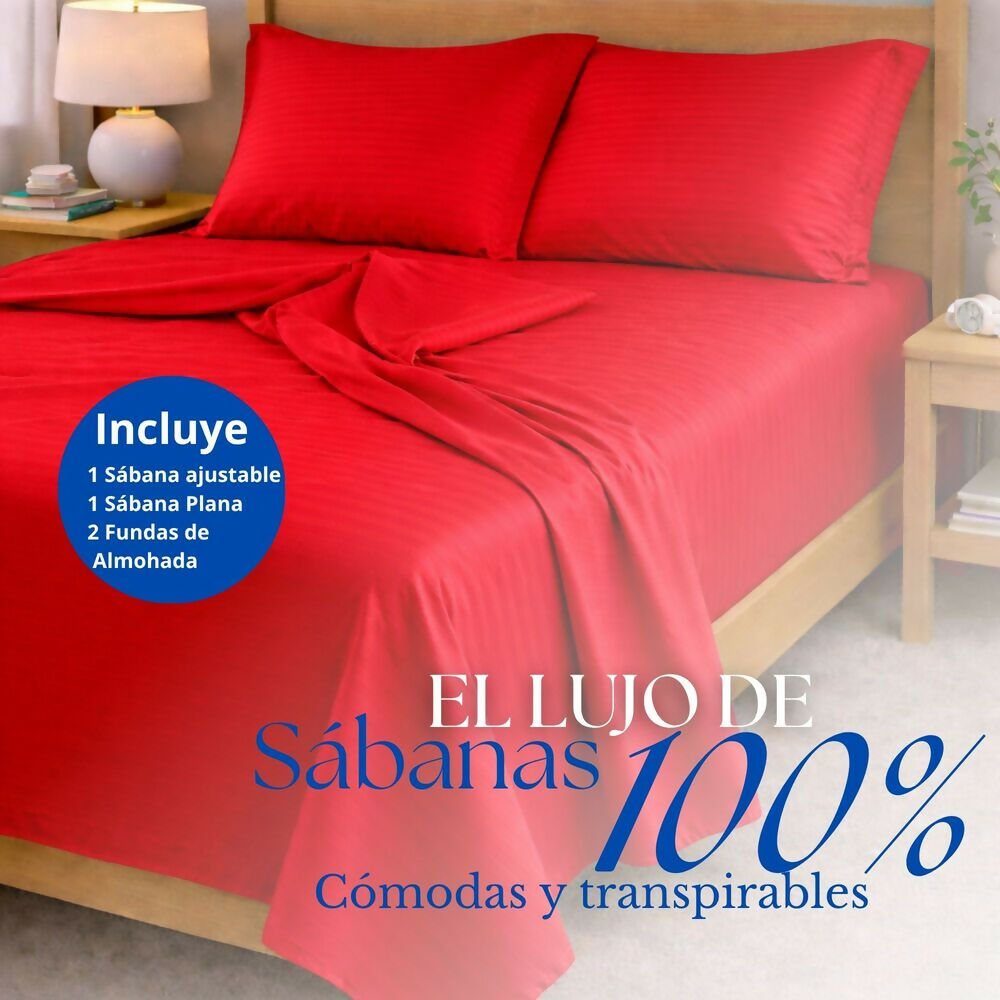 Juego de sabanas doble rojo