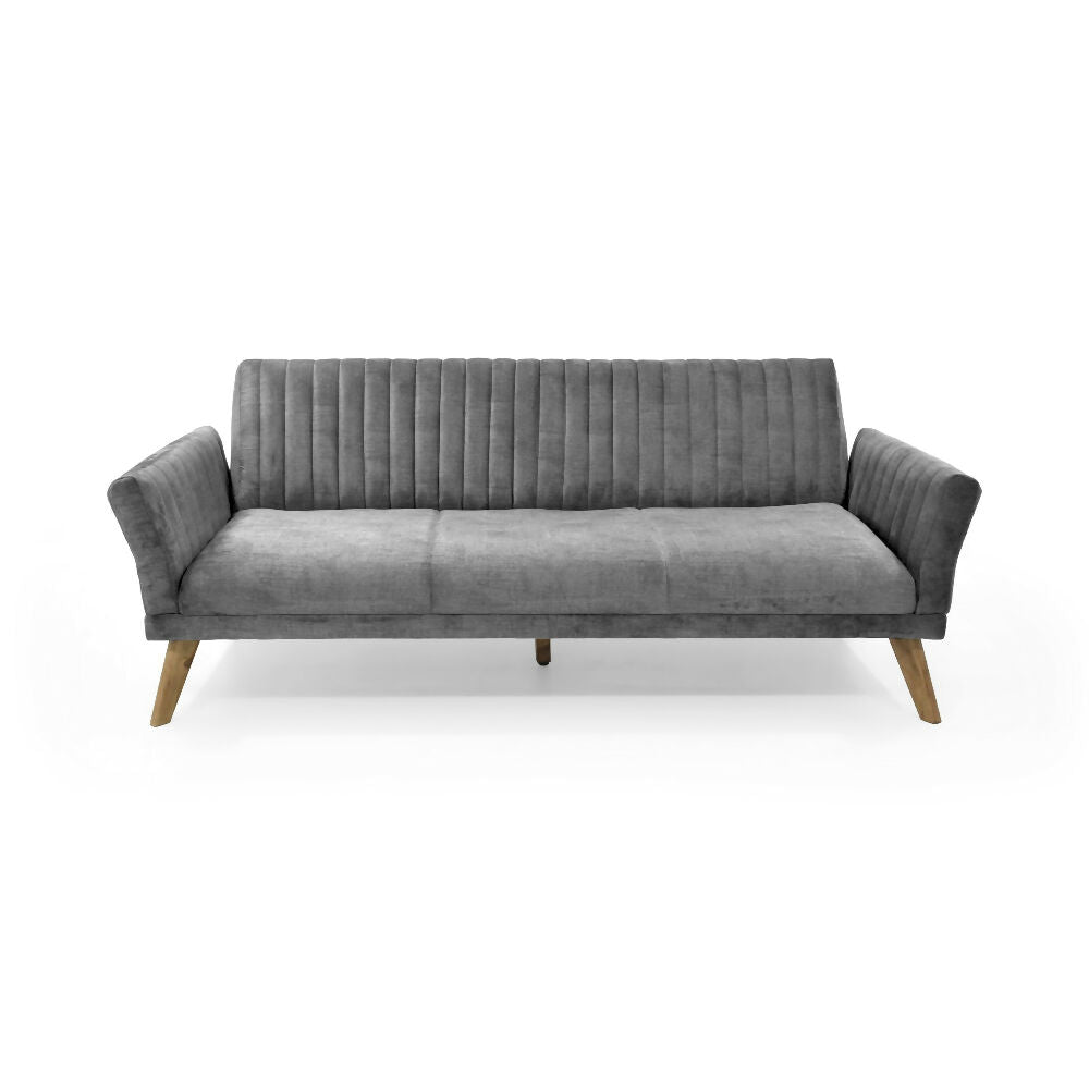 Sofa Cama Pensilvania 205x85x87 Reclinable Tela Gris