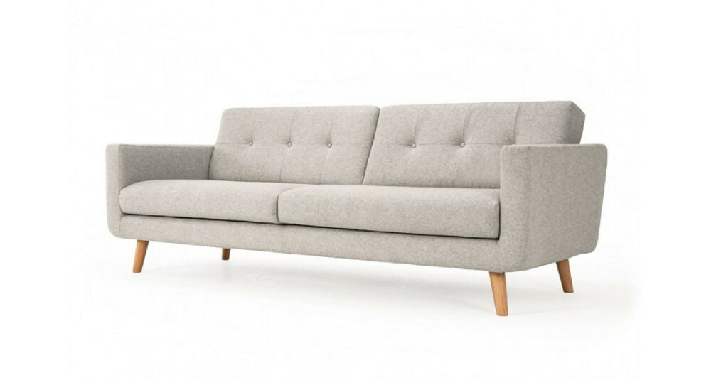 Sofa Deluxe 3 Puestos Tela Gris Claro