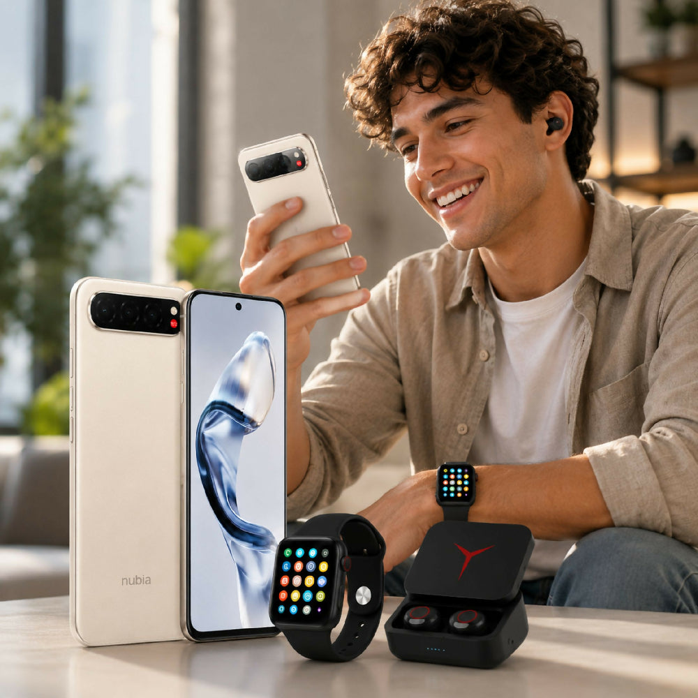 Celular Nubia Air 5G 256GB Dorado Combo Con Smartwatch Y Audífonos Gratis