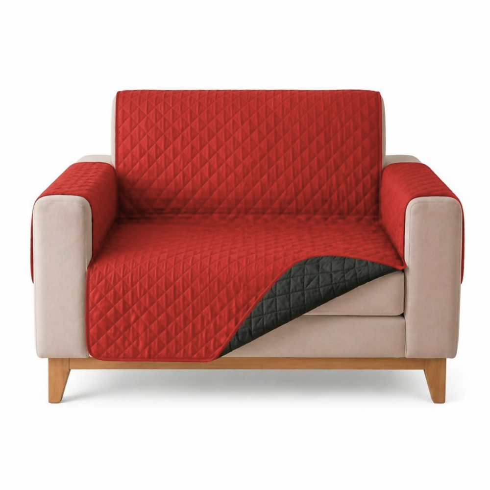Protector sofa 1 puesto negro rojo