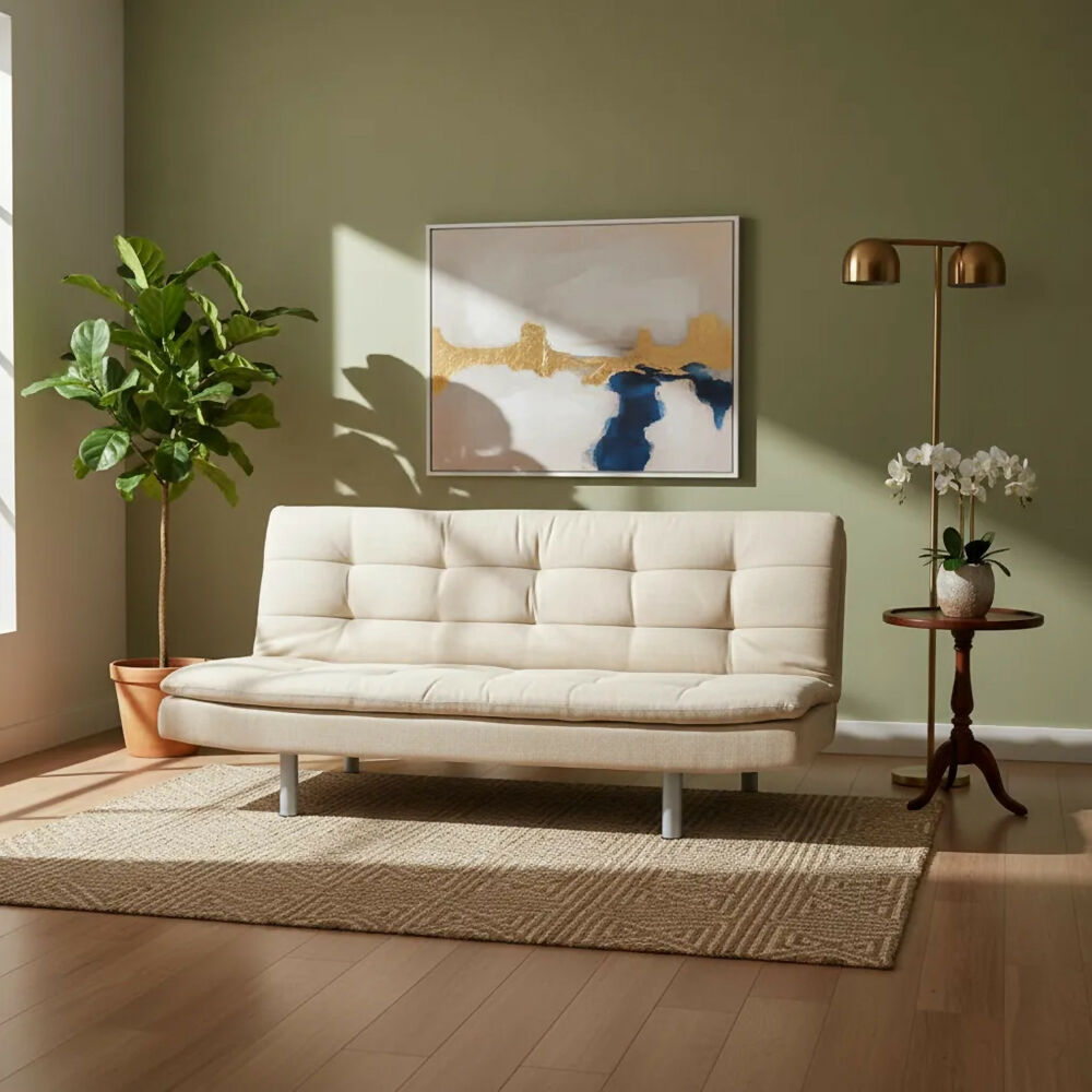 Sofa Cama Sierra 3 Puestos Tela Beige