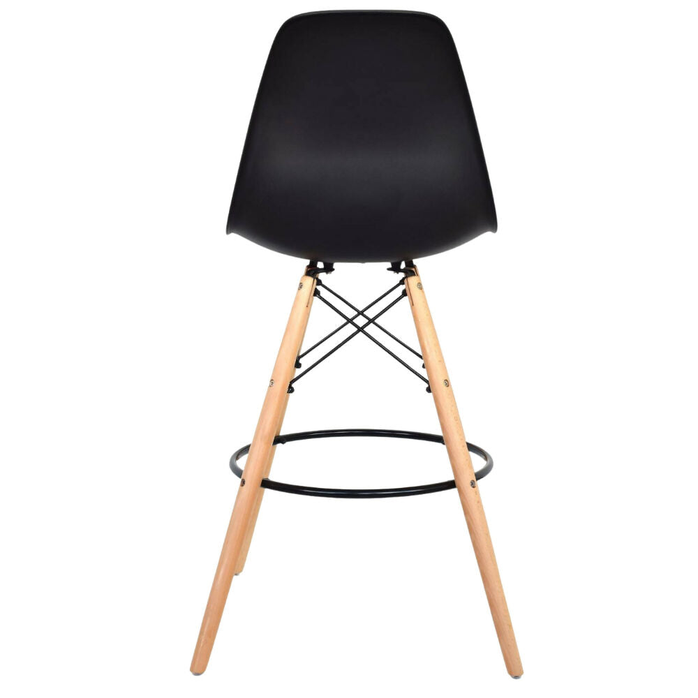Silla Bar Eames Negra Base en Madera X2