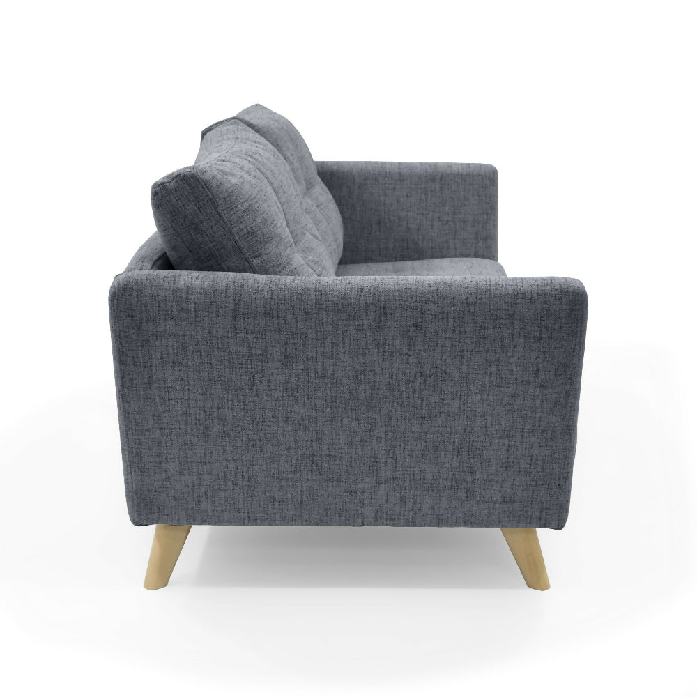 Sofá Grecia 3 Puestos 192x85x84 Tela Gris