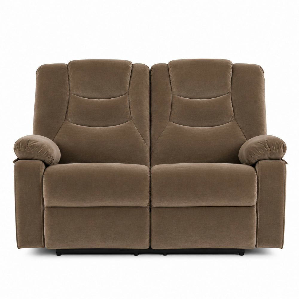Sofá Reclinable De 2 Puestos Color Café Kalerin Premium