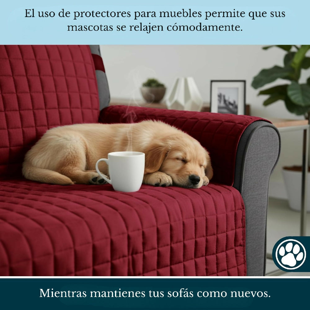 Protector de Sofá 2 Puestos Acolchado Doble Faz Unicolor Negro y Gris