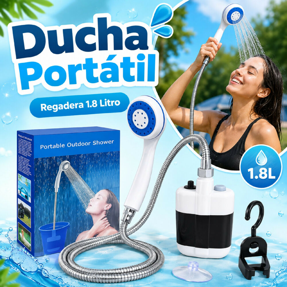 Ducha Portatil Regadera De 1.8 Litros Con Presion Para Camping Y Aseo Personal