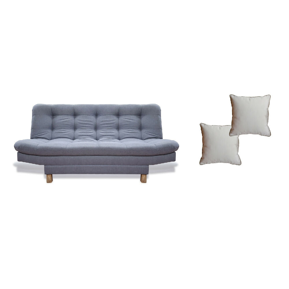 Sofacama Widmer 3 Posiciones Gris + Cojines Decorativos