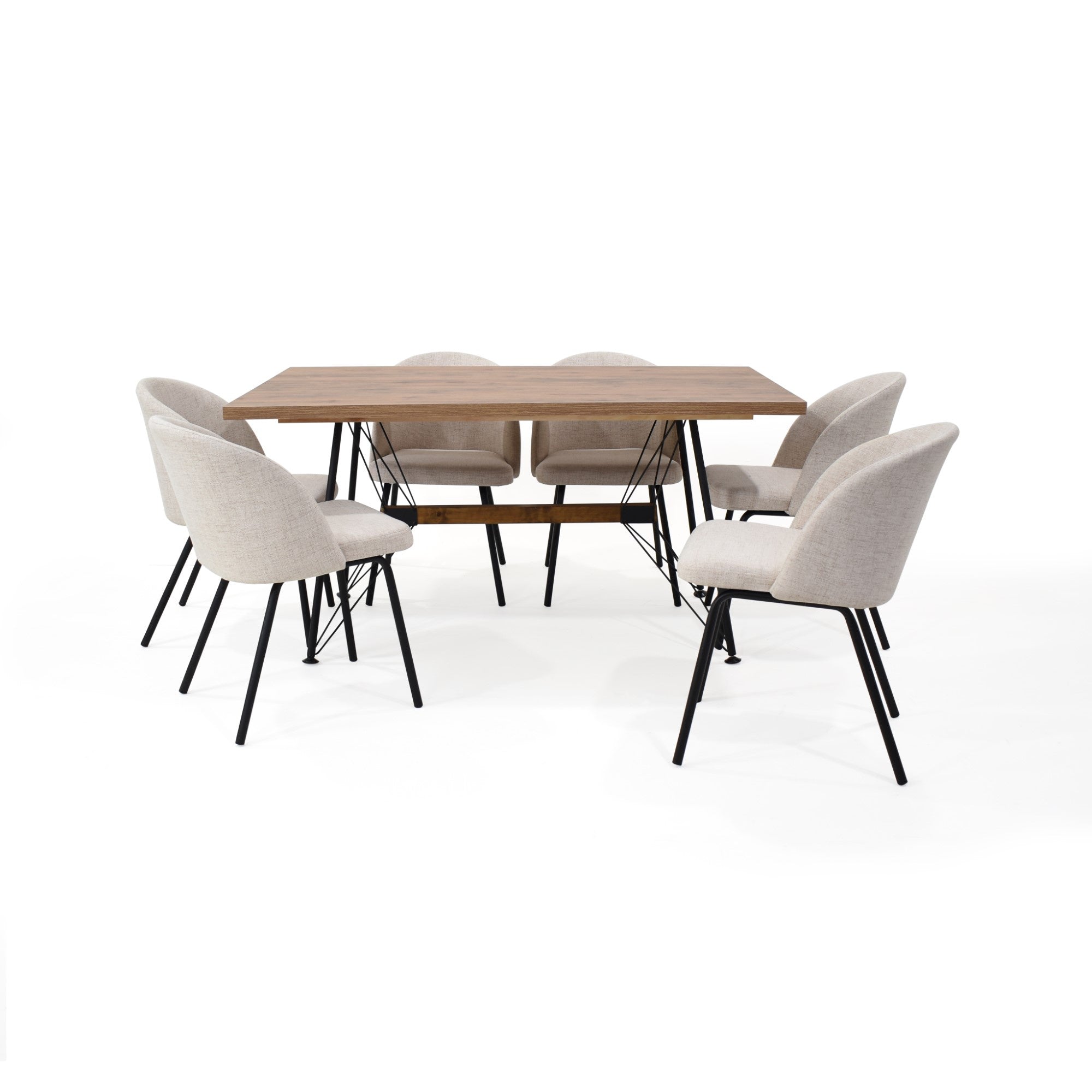 Comedor 6 Puestos Falcon Sillas Osaka Trigo