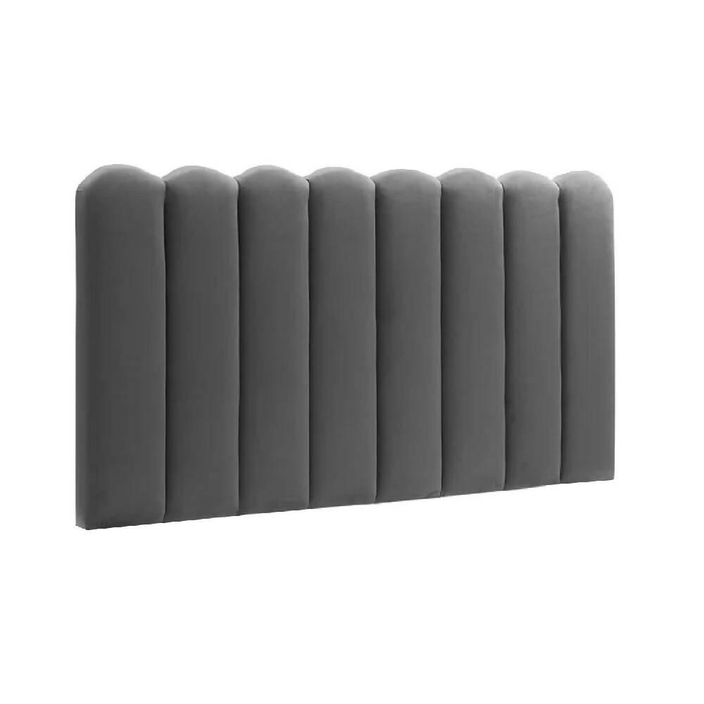 Cabecero Paneles Curvos Cama Queen Gris Oscuro