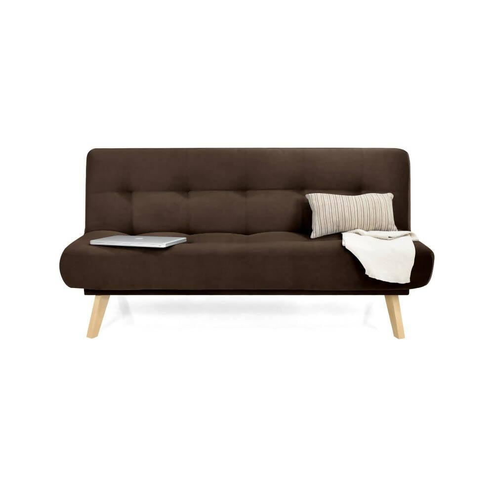 Sofa Cama Porto 3 Posiciones Tela Chocolate - VIRTUAL MUEBLES