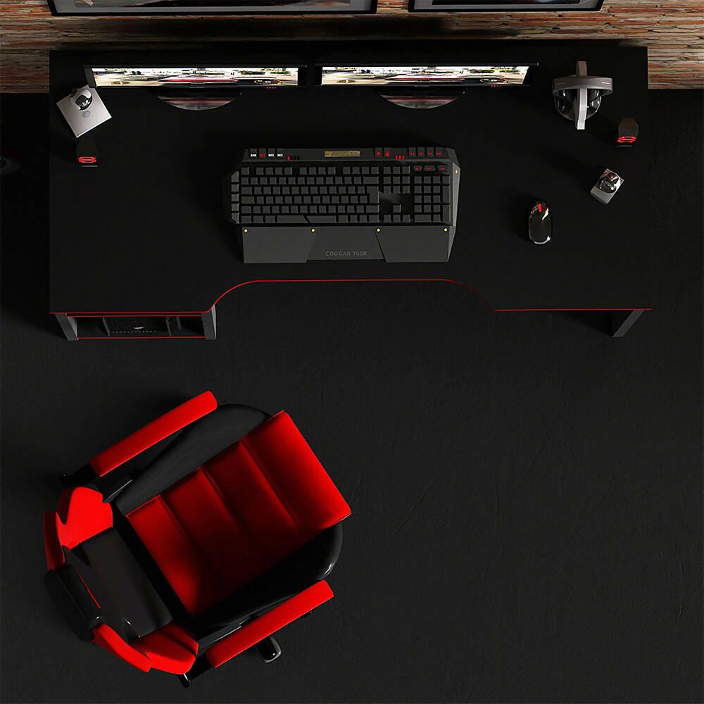 Escritorio Gamer Génova Negro Rojo - VIRTUAL MUEBLES