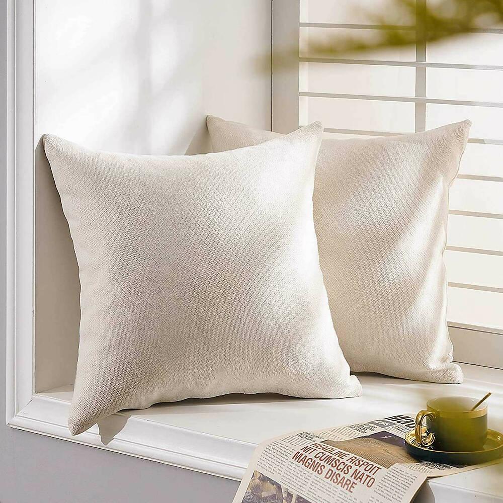 Funda Para Cojin Decorativo Cuadrado En Tela Marfil - VIRTUAL MUEBLES
