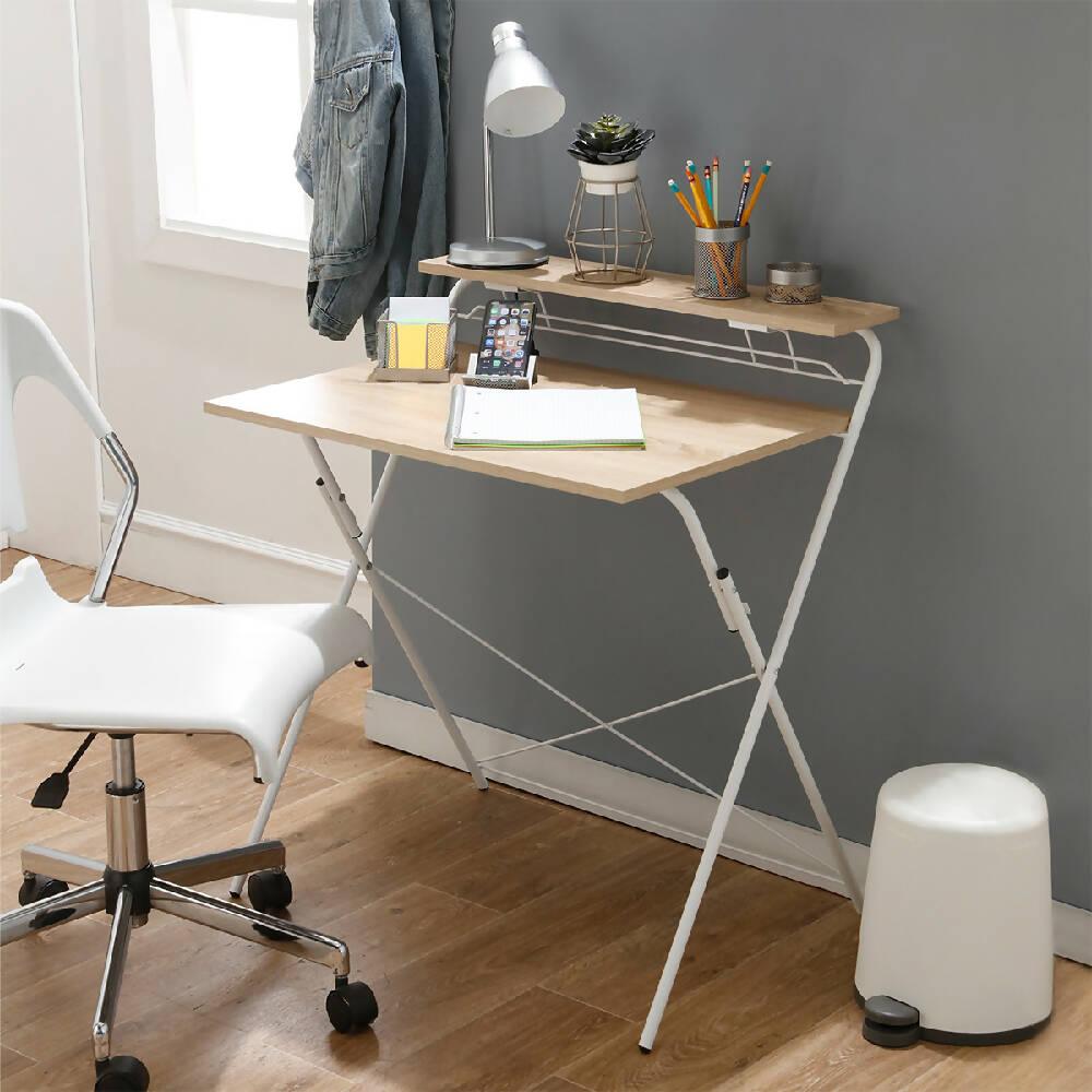 Escritorio plegable base blanca rustic sand - VIRTUAL MUEBLES