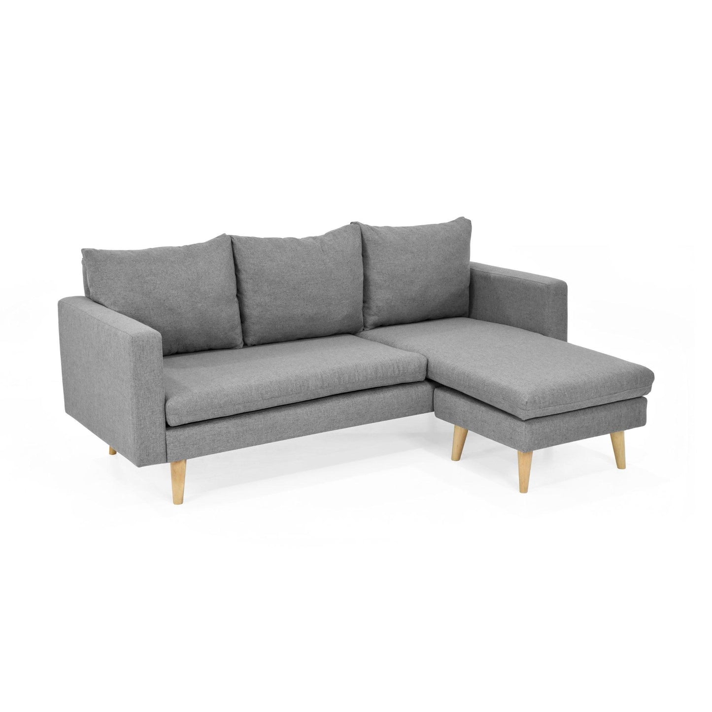 Sofa 3 Puestos Barbados Tela Poliester Gris - VIRTUAL MUEBLES