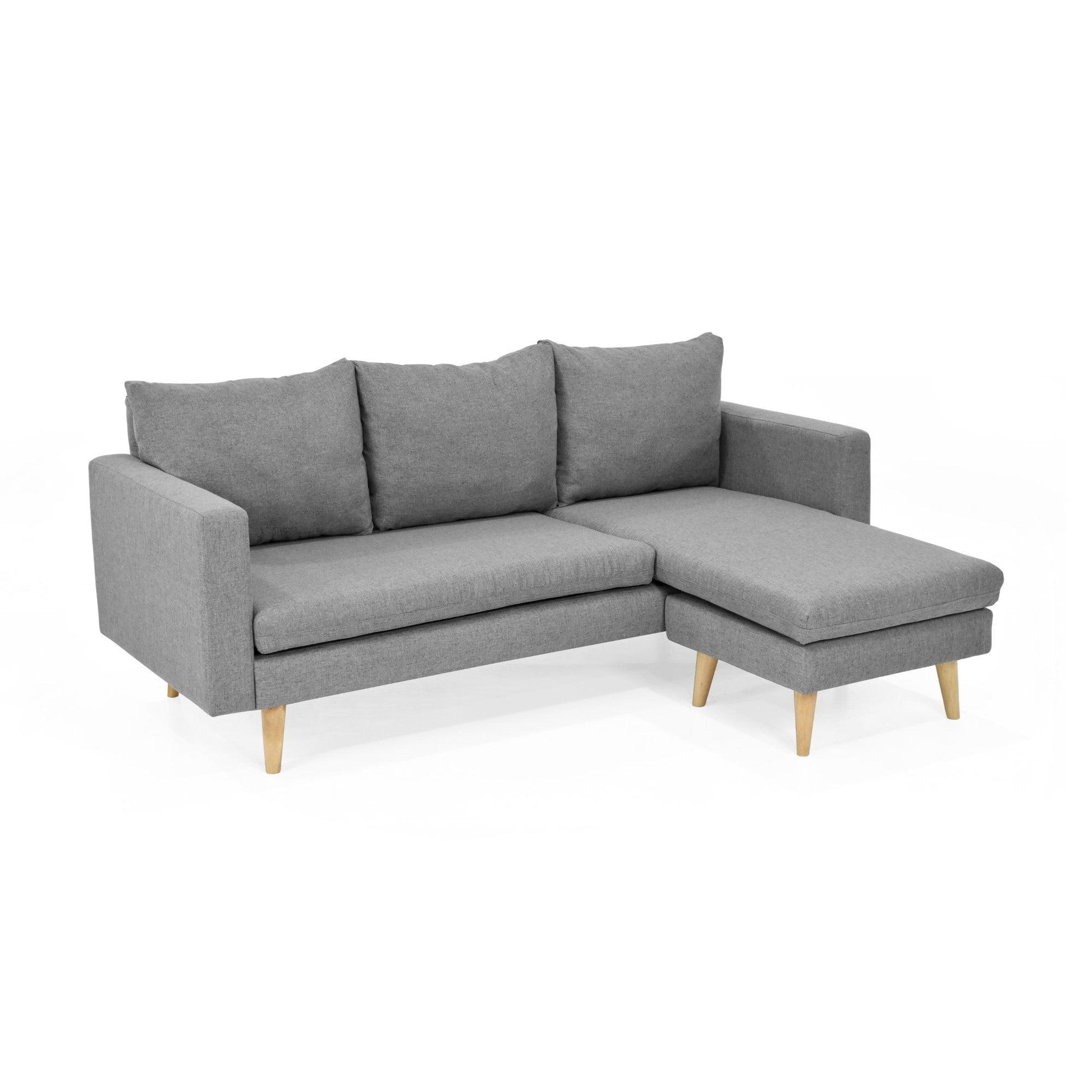 Sofa 3 Puestos Barbados Tela Poliester Gris - VIRTUAL MUEBLES
