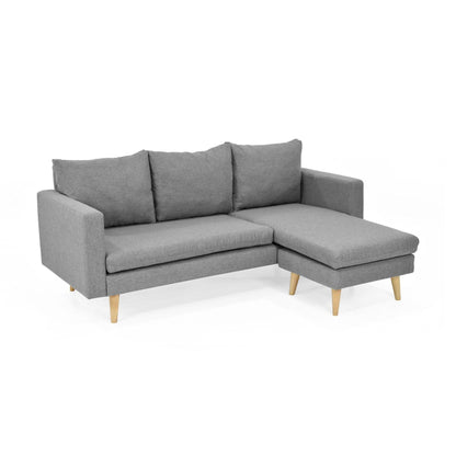 Sofa 3 Puestos Barbados Tela Poliester Gris - VIRTUAL MUEBLES