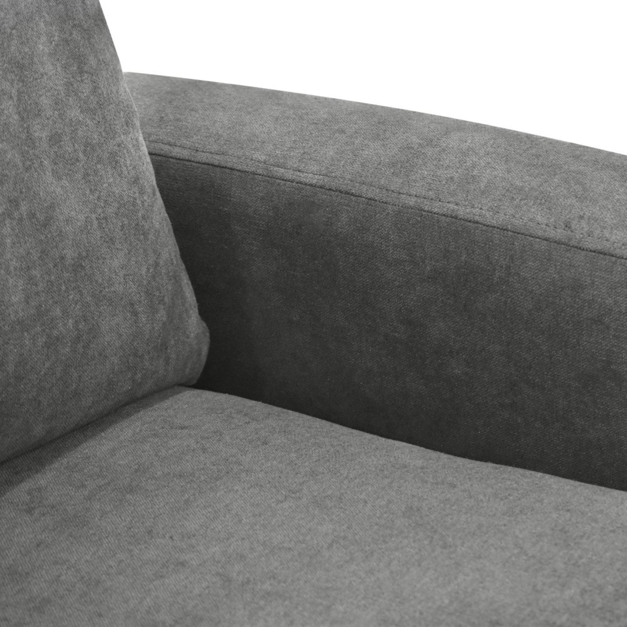 Sofa 3 Puestos Lisboa Tela Gris - VIRTUAL MUEBLES
