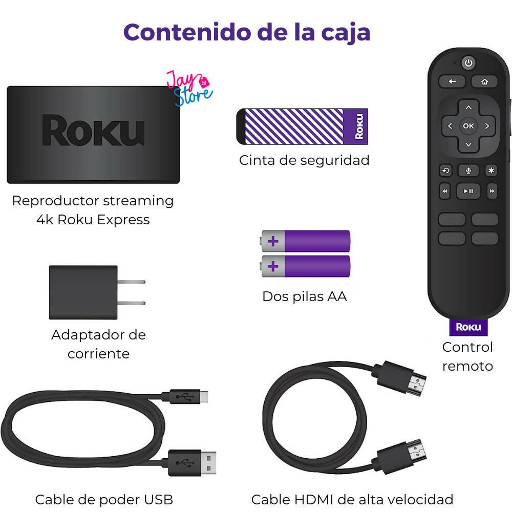 Roku Express TV 4K+ HDR Control Por Voz Reproductor Streaming - Convertidor a Smart TV