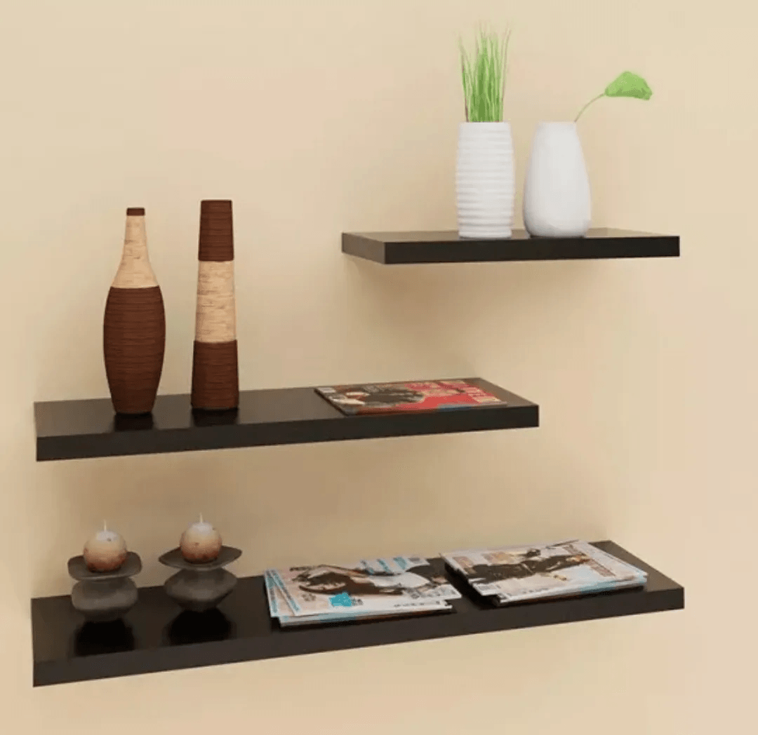 Set De 3 Repisas Lineales Flotantes Wengue - VIRTUAL MUEBLES