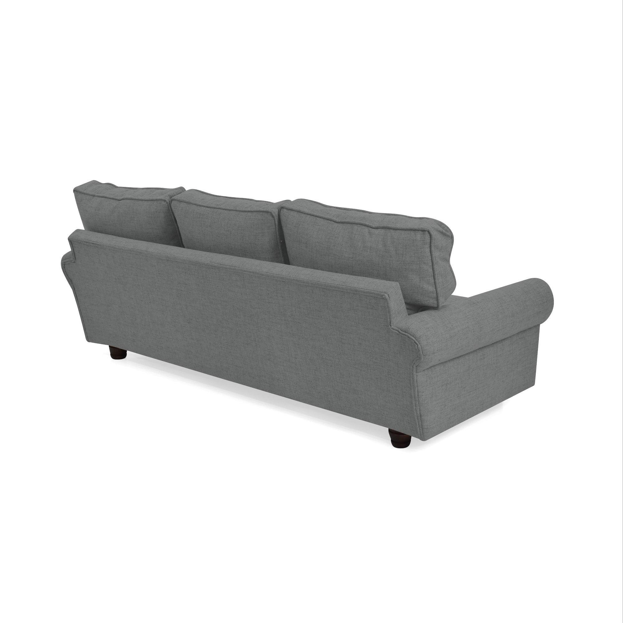 Sofa Lancaster Tela Poliester Gris - VIRTUAL MUEBLES