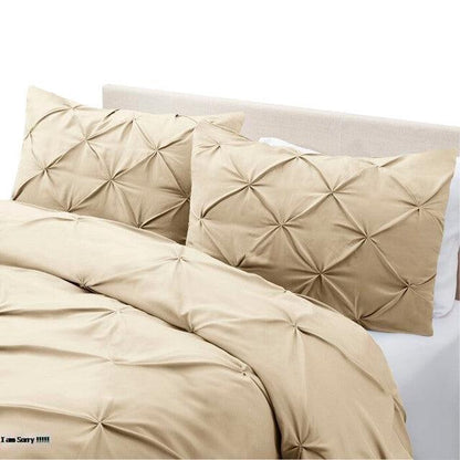 Duvet Pinch + Plumon + Fundas + Cojines Beige King - VIRTUAL MUEBLES