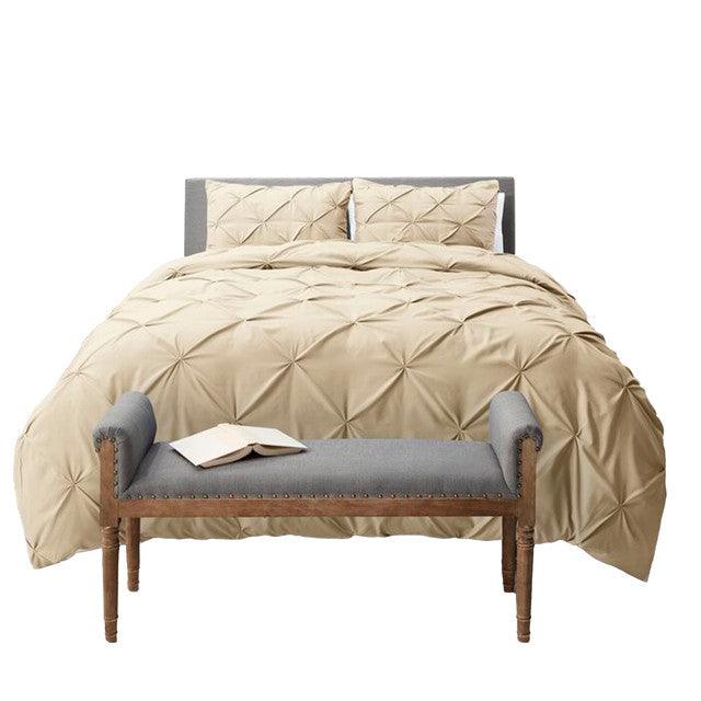 Duvet Pinch + Plumon + Fundas + Cojines Beige King - VIRTUAL MUEBLES