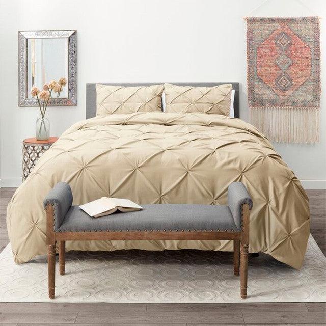Duvet Pinch + Plumon + Fundas + Cojines Beige King - VIRTUAL MUEBLES