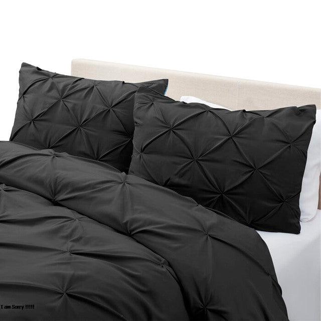 Duvet Pinch + Plumon + Fundas + Cojines Negro King - VIRTUAL MUEBLES