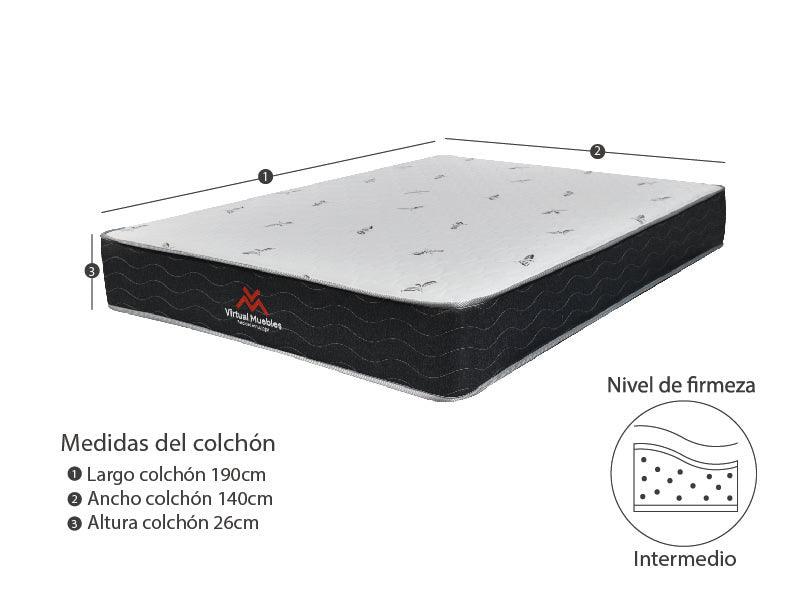 Combo para Habitación Cain, incluye Cama Doble y Colchón.