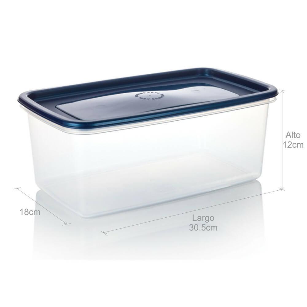 Recipiente Plus Rectangular 4L Azul Noche - VIRTUAL MUEBLES