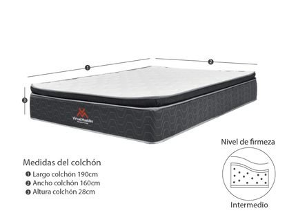 Combo para Habitación Atlantis, incluye Cama Queen y Colchón.
