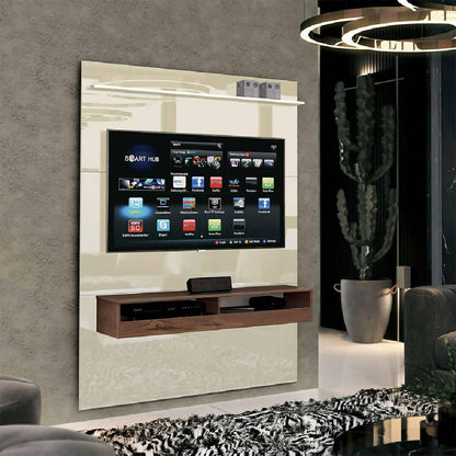 Panel TV Torino 1.6 Blanco Apagado/Natural - VIRTUAL MUEBLES