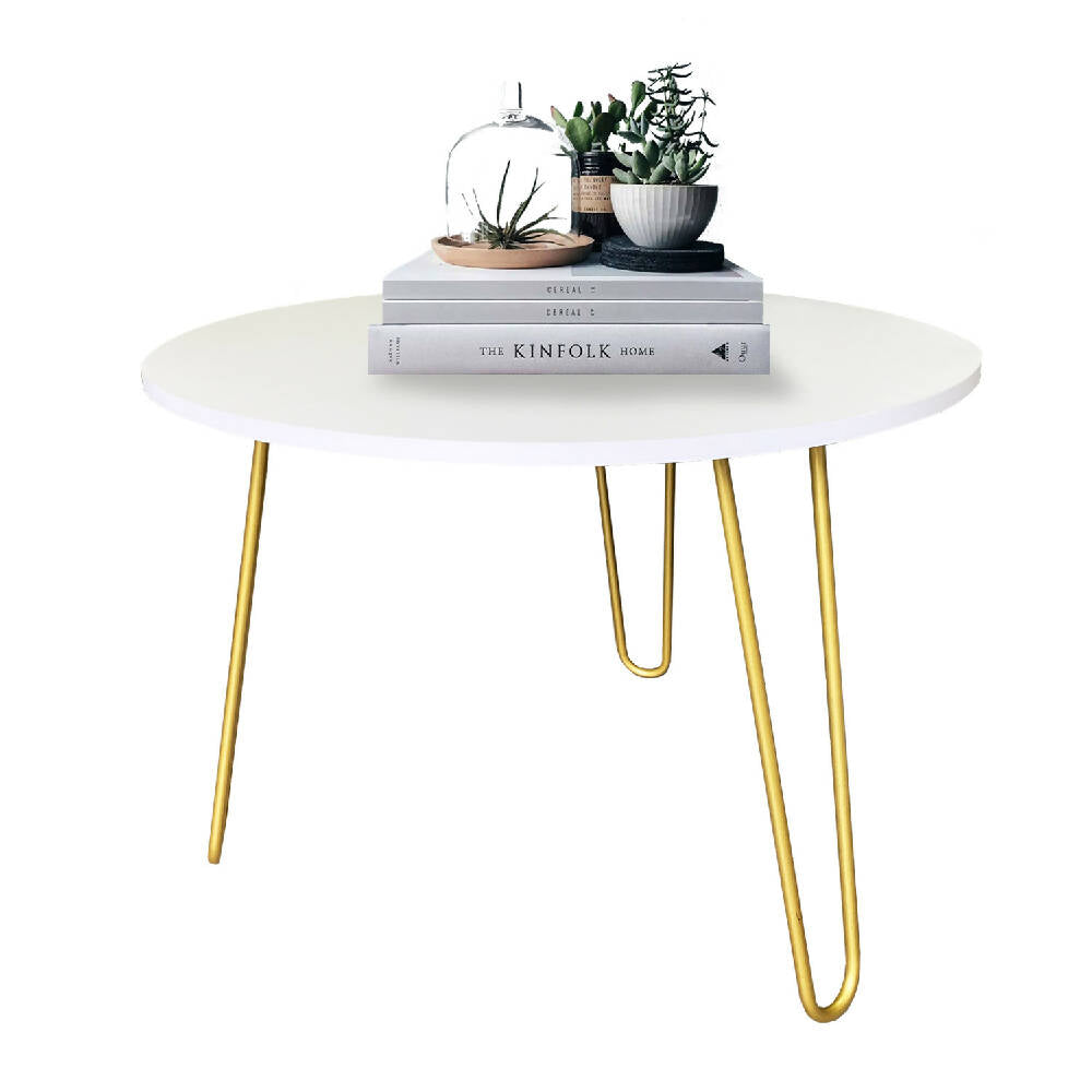 Mesa de Centro Redonda Shine (40x60x60) Blanca