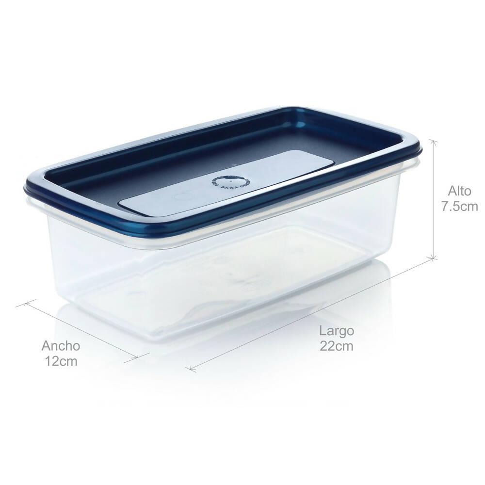 Recipiente Plus Rectangular 0.9L Azul Noche - VIRTUAL MUEBLES