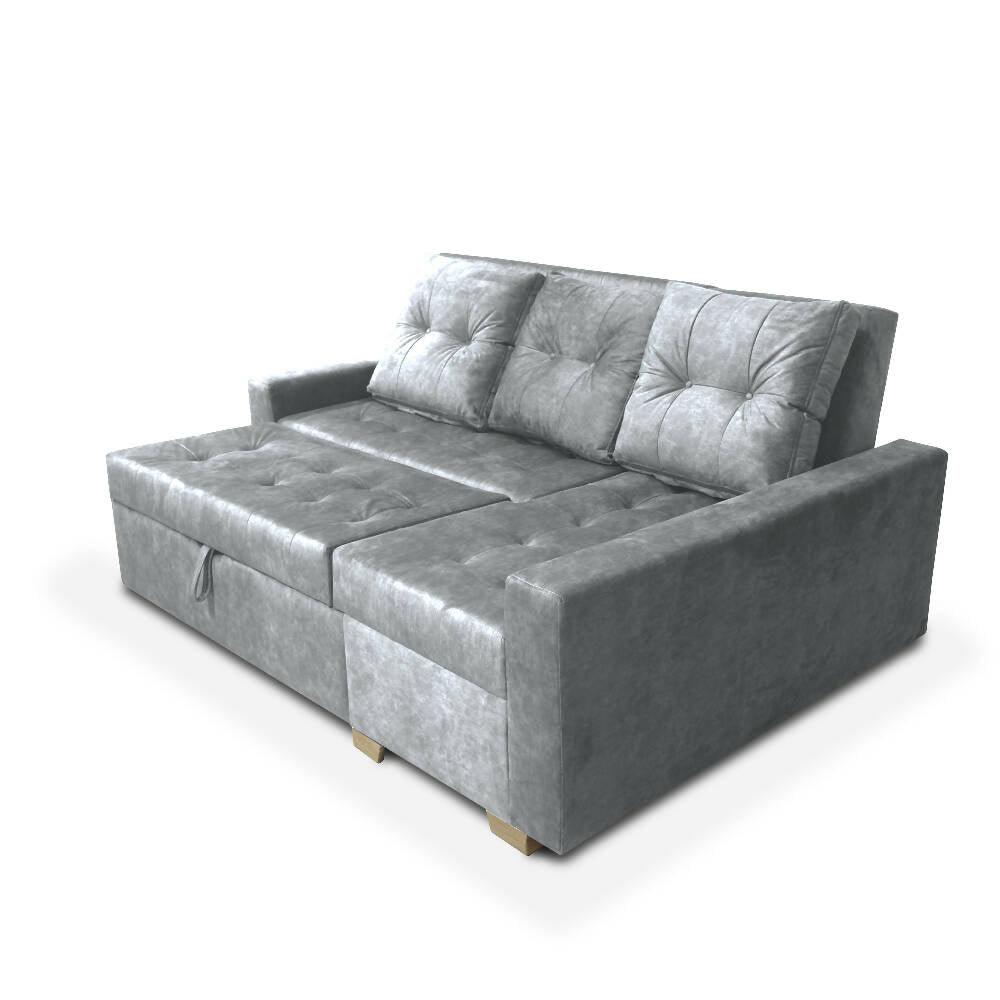Esquinero Sofá Cama Carson Tela Gris
