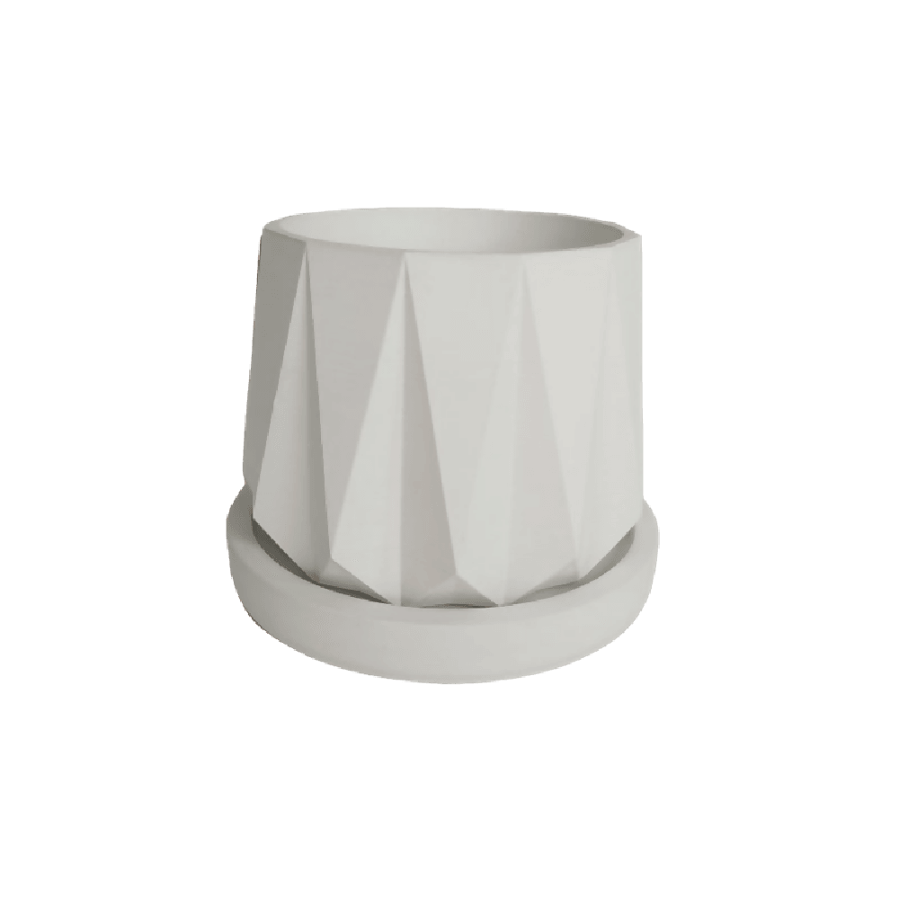 Matera Lirio de Cemento 10.5x10 cm Blanco - VIRTUAL MUEBLES