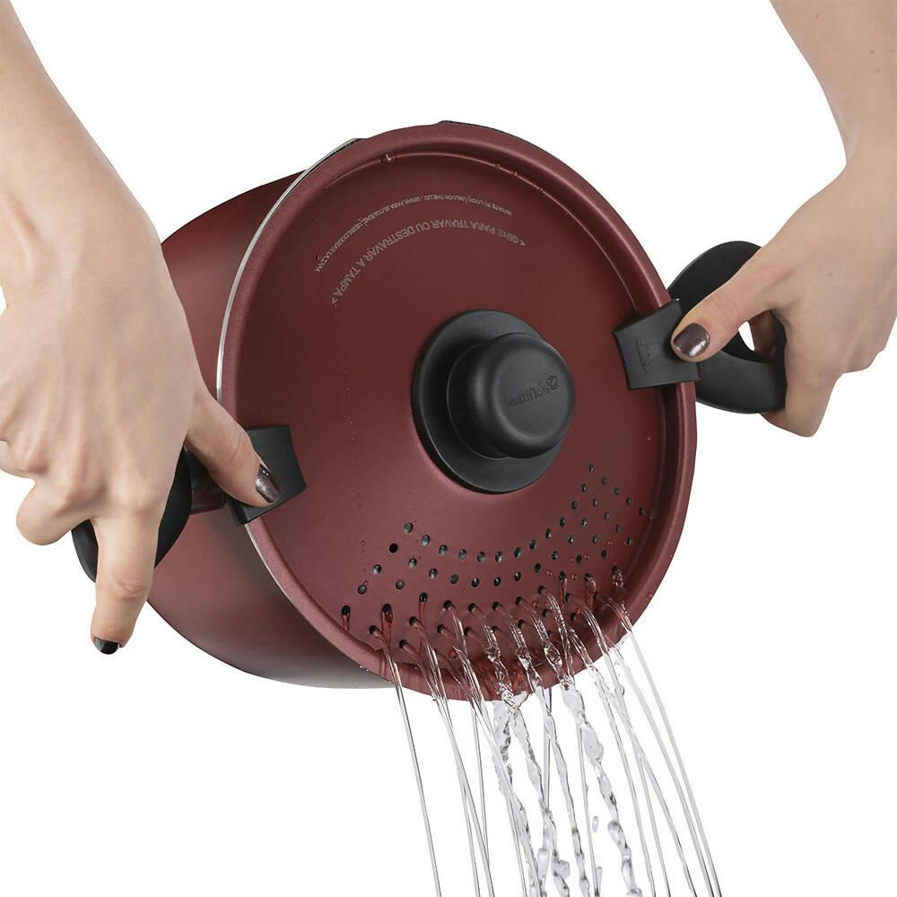 Olla Colapasta Funcional 22 cm Rojo - VIRTUAL MUEBLES